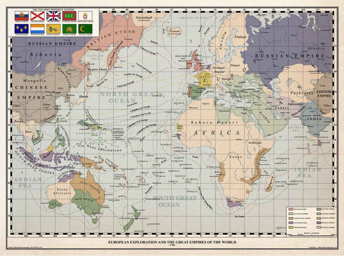 simongerman600's tweet photo. This is one of the weirdest alternative history maps I've ever seen. It imagines the world in 1700 is if America never existed. Source: https://t.co/EoFG8nN0Rn https://t.co/x5DgSHyEwa