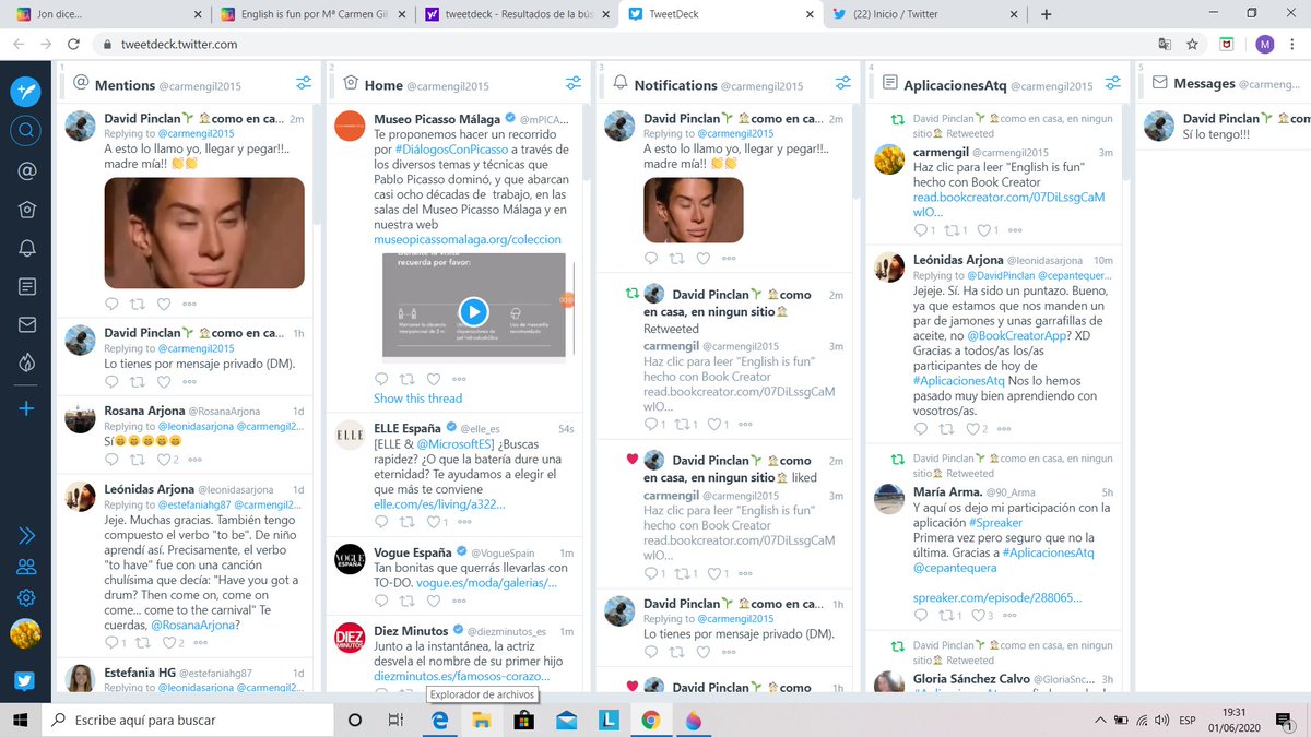 carmengil2015's tweet photo. Mi tweetdeck #AplicacionesAtq @leonidasarjona @DavidPinclan https://t.co/e6qt0Z7Lnv