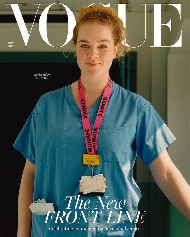 FashionweekNYC's tweet photo. British Vogue celebrates the Front Line Workers in the UK on the cover of their July 2020 issue 🇬🇧 https://t.co/zB3PsEHOVm