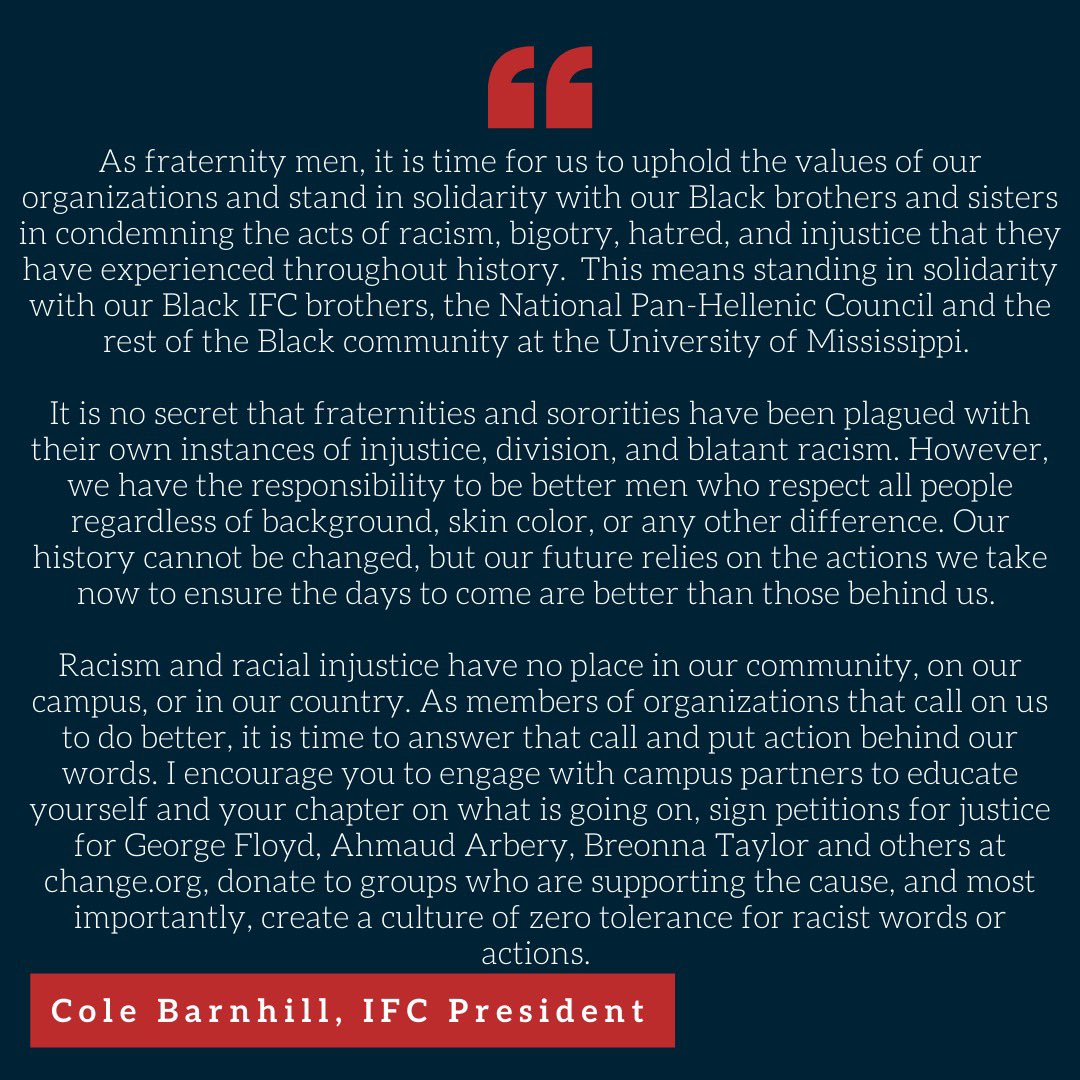 University of Mississippi IFC tweet media