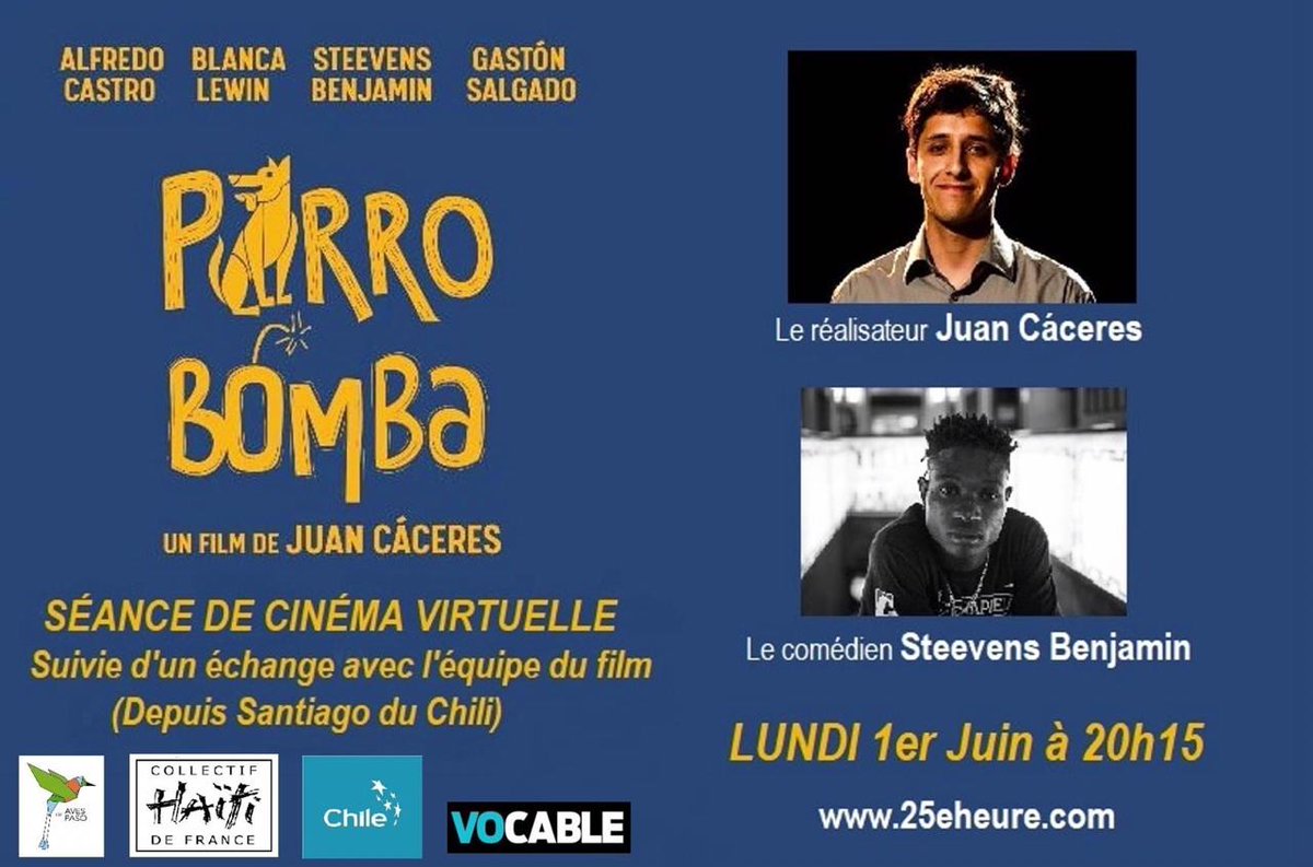 perrobomba2019's tweet photo. ¿Tienen gente en #Francia? 🇫🇷 ¡Avisen que hoy 1 de julio se estrena #PerroBombaLaPelícula para todo #Francia! (20:00 horas) en la sala virtual @25e_heure
y diálogo posterior con nuestro protagonista @02Steevens y nuestro director #JuanCáceres 🙌🏾Tickets 👉🏿https://t.co/xOotSu9dGj https://t.co/FOz7llt5Cf