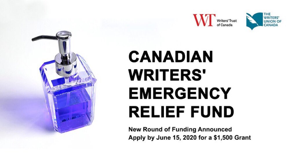 twuc's tweet photo. Thanks to generous donors, we are pleased to announce another round of the #WriterReliefFund. Writers who have lost at least $1,500 between Mar-Aug, apply by June 15! Those who have already applied will continue to be considered. https://t.co/IW5Z2vy2Iy #canlit @writerstrust https://t.co/QxS4ijvqvp