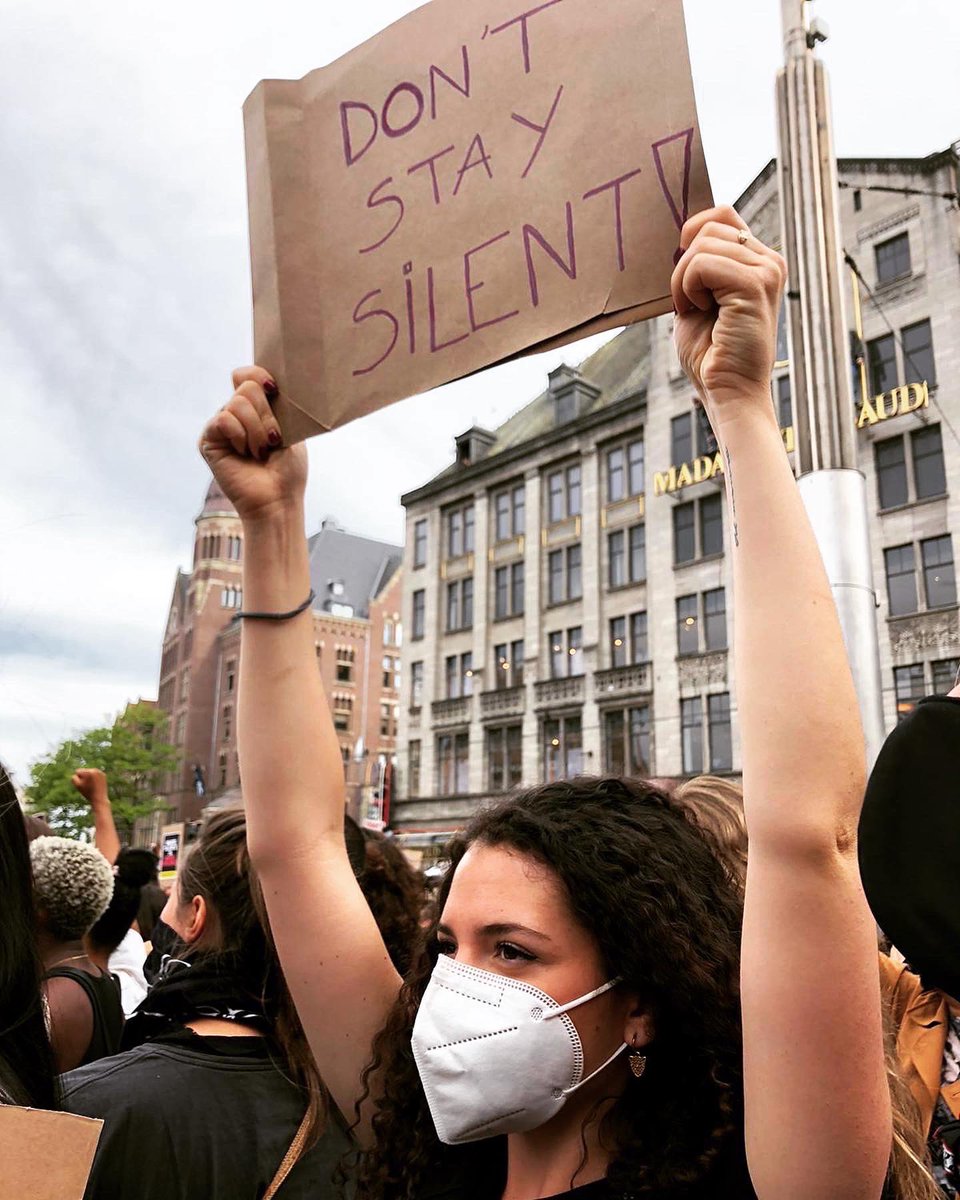My heart aches for all those whose lives are in danger daily because of their ethnicity. RACISM sees no borders, we need unity of ACTION. Don’t stand behind your PRIVILEGE. SPEAK UP because SILENCE IS VIOLENCE #BlakcLivesMatter #BlackLivesMatterNL