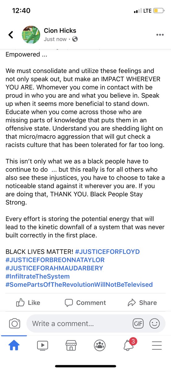 And that’s where I’m coming from step with or step off. #BlackLivesMatter #JusticeForBlackLivesTaken