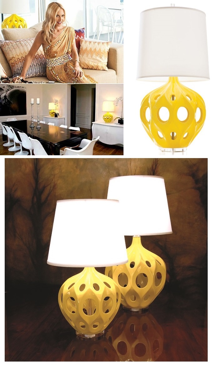 Rachel Zoe (Fashion Designer) Yellow Deco Lamp $495 Available From InStyle-Decor.com Hollywood Enjoy