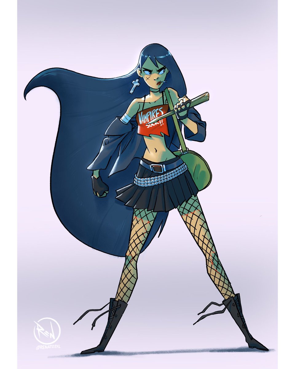 Renato3xl's tweet photo. Here is my version of @derelict84 character, the vampire slayer #vampiresuck it has been great doing it!! I encourage you to do the challenge too!! https://t.co/cc2b9wyXBs