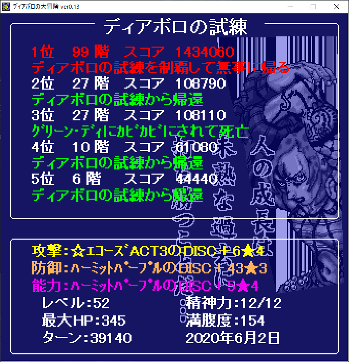 ダチコー Pa Twitter 縛りプレイじゃあないけど ある程度の制約ありでクリアできたのが嬉しいッ 1日1プレイ 素潜り 攻略サイト未参照 自分で取ったアイテム価格メモはあり バージョンは正規の最終バージョンです ジョジョ ディアボロの大冒険 T