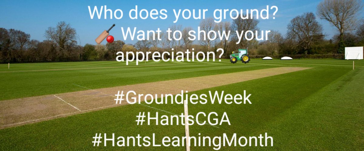 HampshireCB's tweet photo. GROUNDSTAFF APPRECIATION WEEK: Who does your ground? Tell us here by 9am Friday βοΈ https://t.co/uRUggTUJy4 /reply below with club & groundstaff names
π We'll be saying thanks here on Friday
#HantsLearningMonth #GroundiesWeek #HantsCGA #VolunteersWeek2020 https://t.co/LzTRxqB3dw