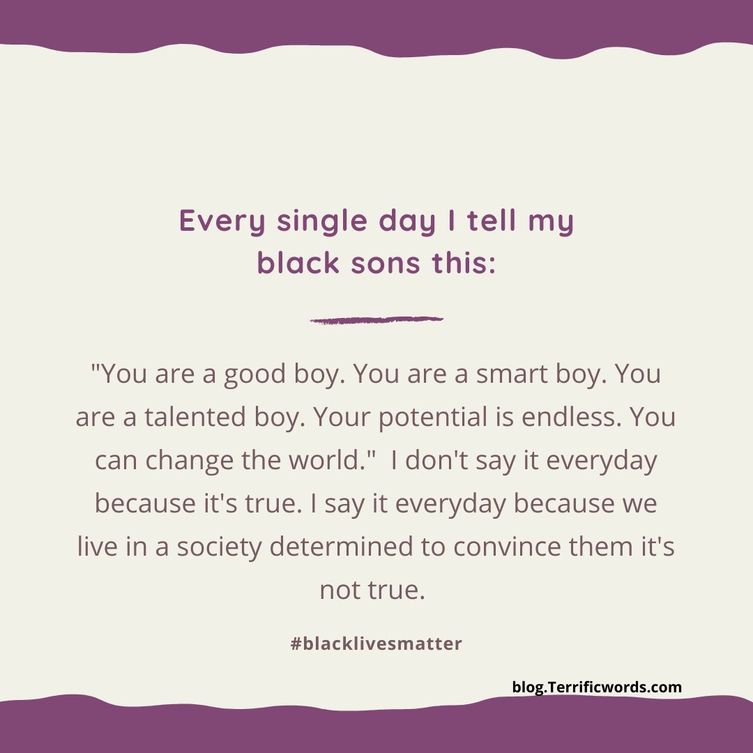 TERRIficWords's tweet photo. Repeat after me: My potential is endless.
It may fall on deaf ears to the rest of the world, but here's to hoping my boys hear me loud and clear.
#blacklivesmatter #breonnataylor #ahmaudarberry #georgefloyd #fightforracialjustice #beempowered #bethechange #sayhisname https://t.co/ACZ32QcFVe