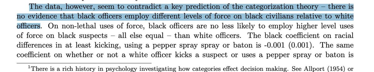...the interesting thing is that there is no evidence that the use of force is racially driven. A black man is sadly statistically MORE likely to have a gun drawn on him by the police - but whether by a white or black officer makes not difference.  https://twitter.com/ZachG932/status/1266854561551089664?s=207/