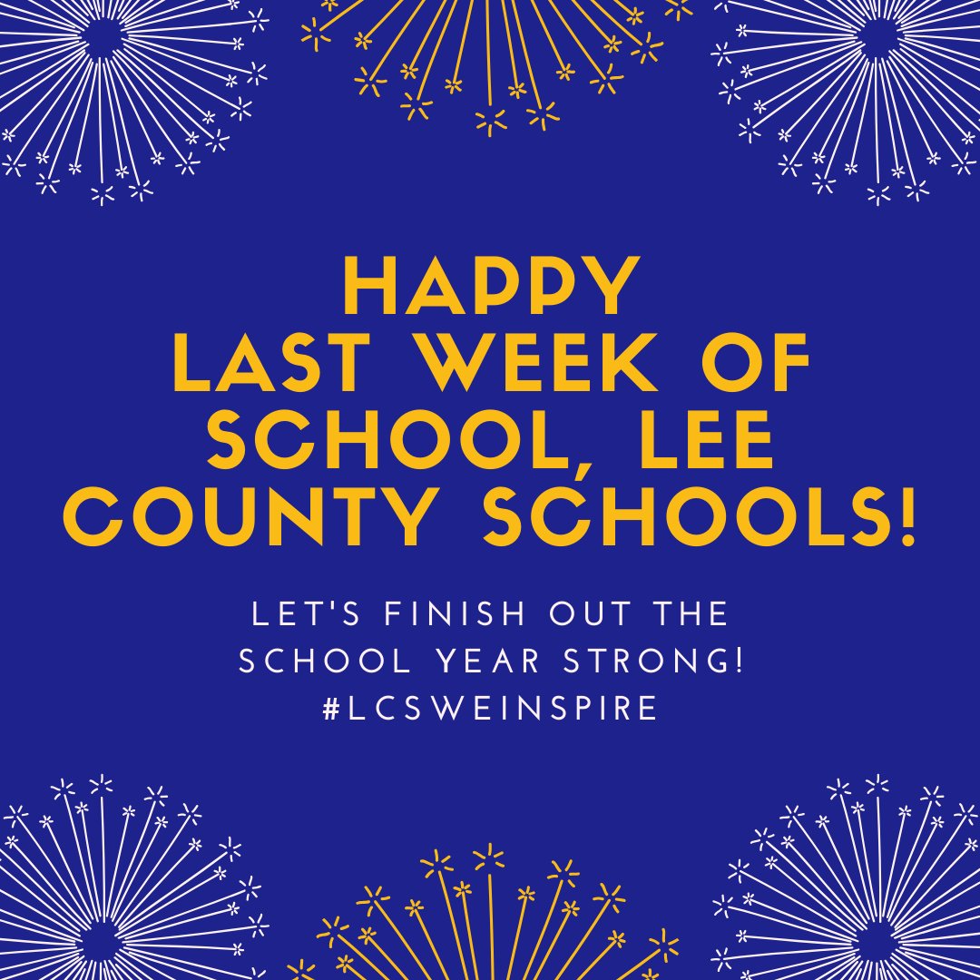 Happy last week of school, Lee County Schools! Let's finish out the school year strong!
#LCSWeInspire https://t.co/LYOsQcET0b