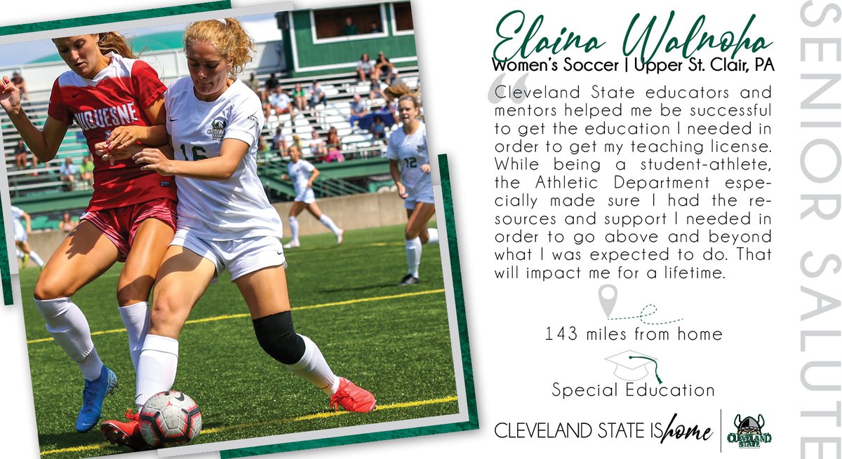 CSU_Athletics's tweet photo. Our first #SeniorSalute features

💚Elaina Walnoha
💚Gabriel Pewu
💚Jordan Verbiak
💚Briana Niedermeier

You will forever be Vikings &amp; always remember #CleStateIsHome https://t.co/vWjT9dOTQT