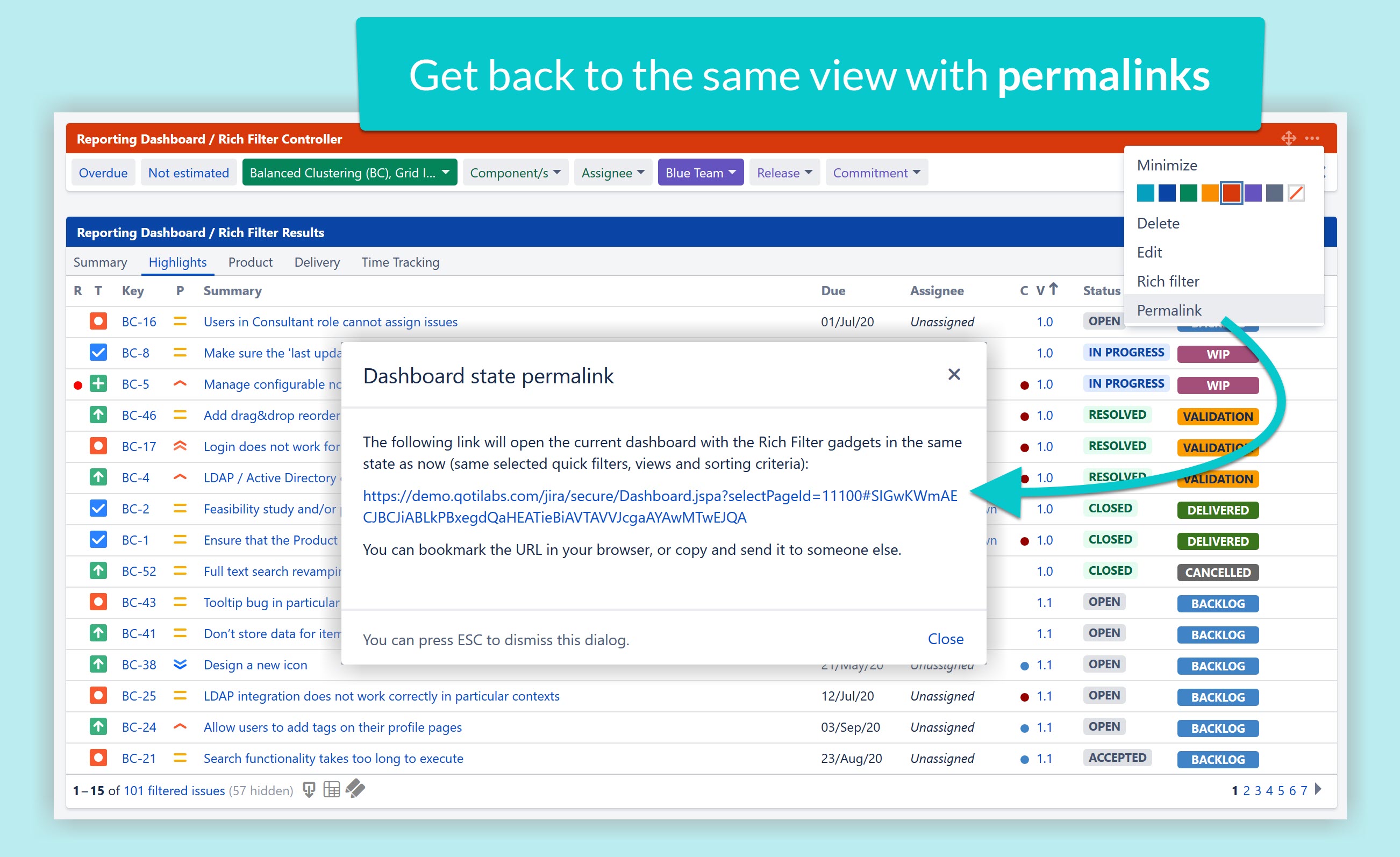 Rich Filters For Jira Dashboards (RichFilters) / Twitter
