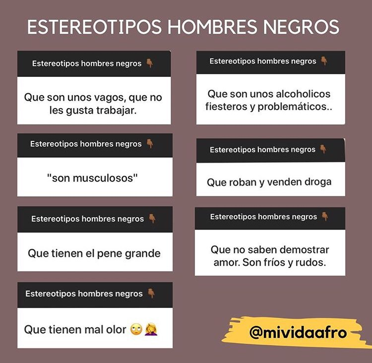 shitpostersCR's tweet photo. 4/ Y porque los estereotipos, la fetichización, los chistes y los prejuicios en torno a una comunidad entera de personas siguen existiendo. [@ mividaafro en IG] https://t.co/3hwuhC3ppH