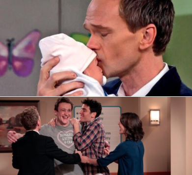 OfficialHIMYM's tweet photo. Happy Father's Day to all the Dads! Here's to the moment you realized you have the best job in the world. #FathersDay https://t.co/AEvRpdB6Jh
