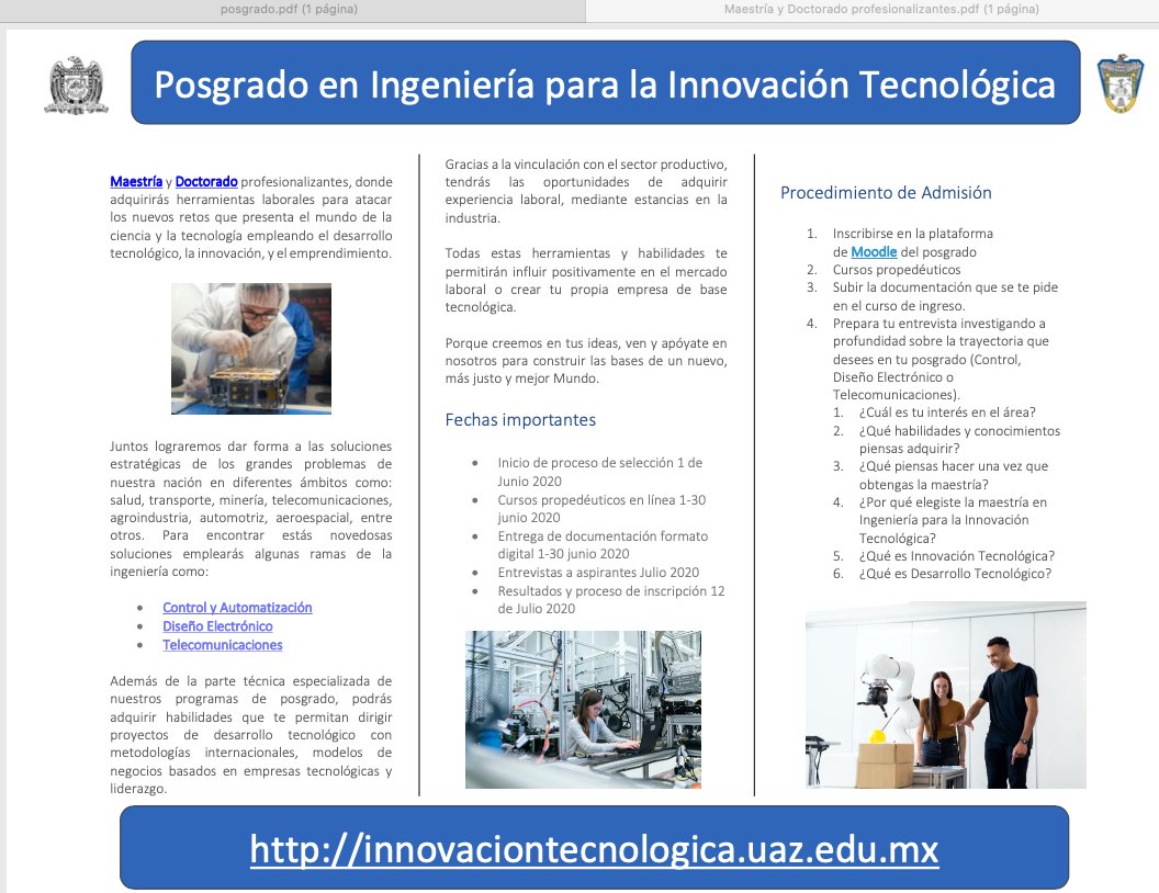 remberto_uaz's tweet image. Posgrado profesionalizante en Ingeniería Convocatoria 2020