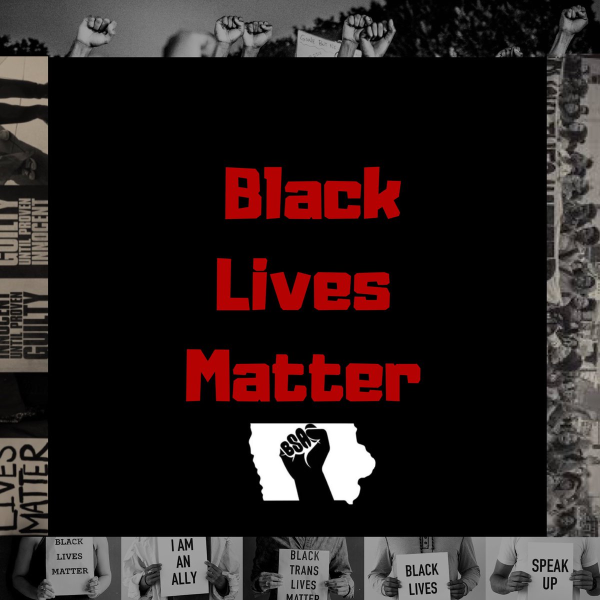 BSAIowaState's tweet photo. We stand with #BlackLivesMatter #JusticeForGeorgeFloyd #JusticeforAhmaudArbery #JusticeforBreonnaTaylor https://t.co/05uy6Dw4Nq
