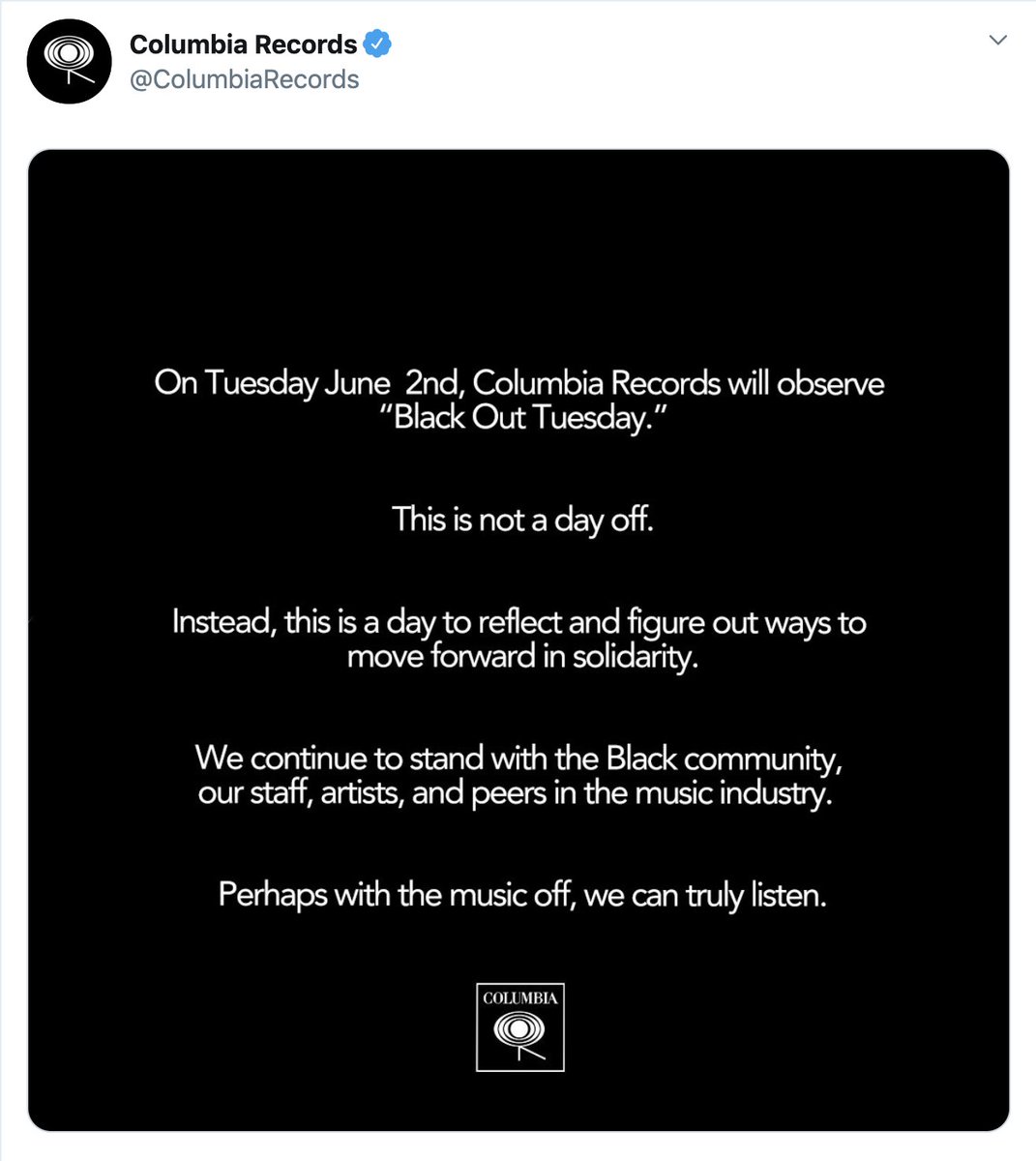 The music industry is staging a blackout on 6/2 over the killings of #GeorgeFloyd and 'other Black citizens at the hands of police.' Launched by 2 Black women, #TheShowMustBePaused will see major labels pause work to reflect: 'Perhaps with the music off, we can truly listen.'