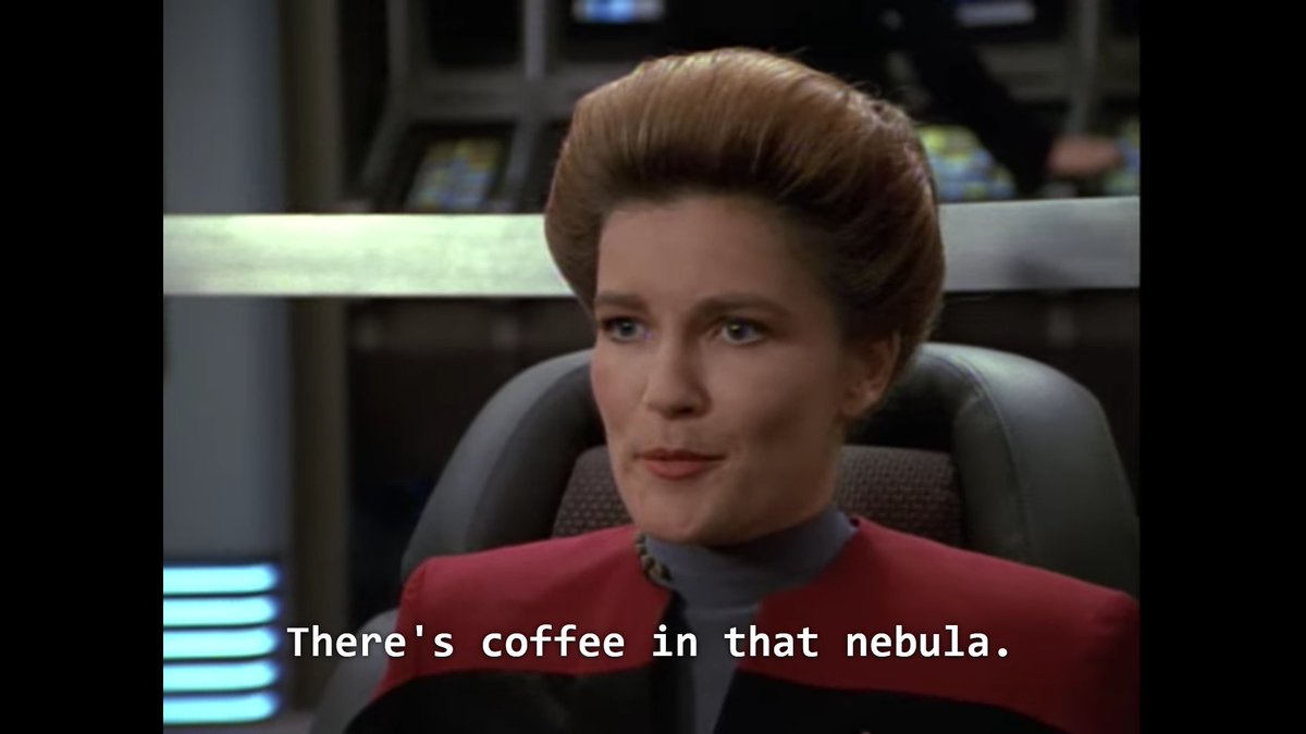 Odd that Janeway's most iconic quote comes from an episode where she's completely and weirdly out of character