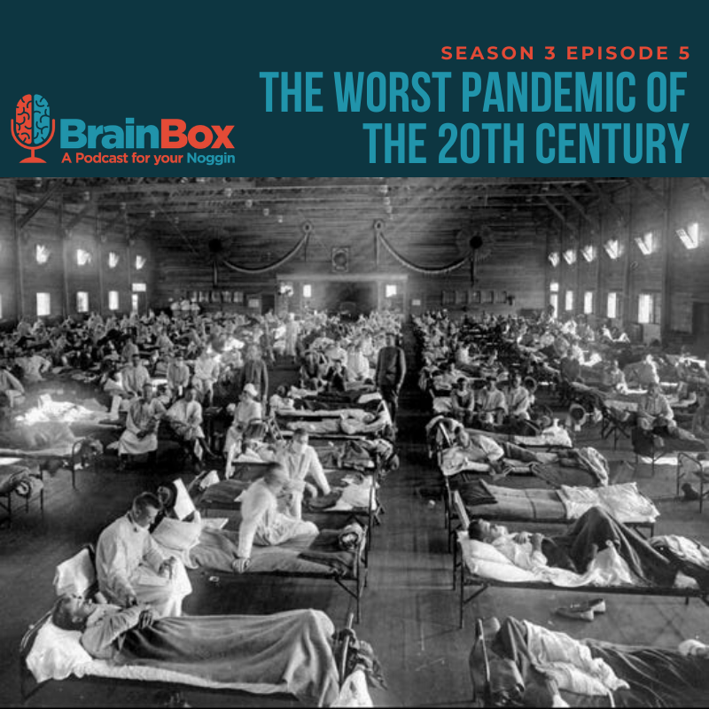 OKHumanities's tweet photo. How did the 20th century's worst pandemic compare to what we're living through today? Our new #BrainBoxOK podcast looks at the effects of the 1918-20 #SpanishFlu pandemic on elections, sports, education, and other aspects of American life. https://t.co/HFRa2QH9I0 https://t.co/JcoAVM70d2