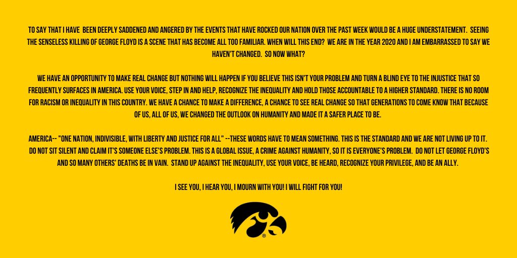 IowaGymnastics's tweet photo. A message from our head coach, Larissa Libby. https://t.co/UxKum07tsL