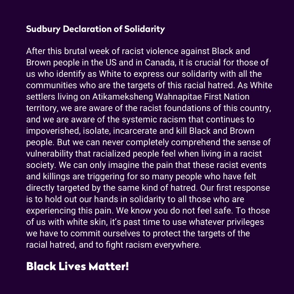 A collective of diverse voices has come together to write this statement. Please share and get involved. #BlackLivesMatter