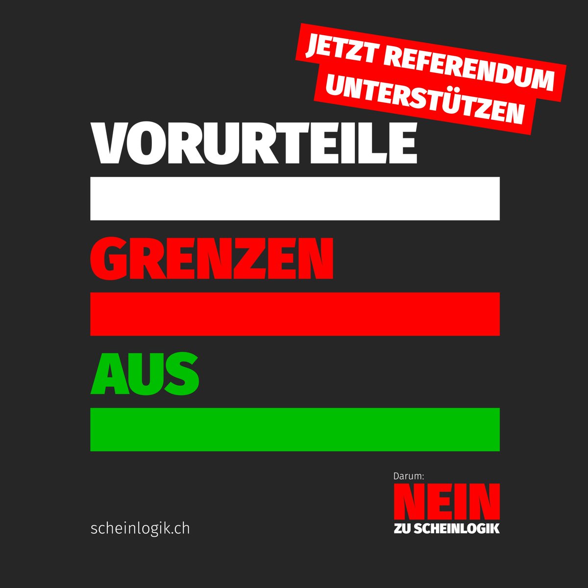 Weder die Initiative der SVP noch der Gegenvorschlag des Zürcher Regierungsrat zur Nationalitätennennung sind in irgendeiner Form vertretbar! 
scheinlogik.ch