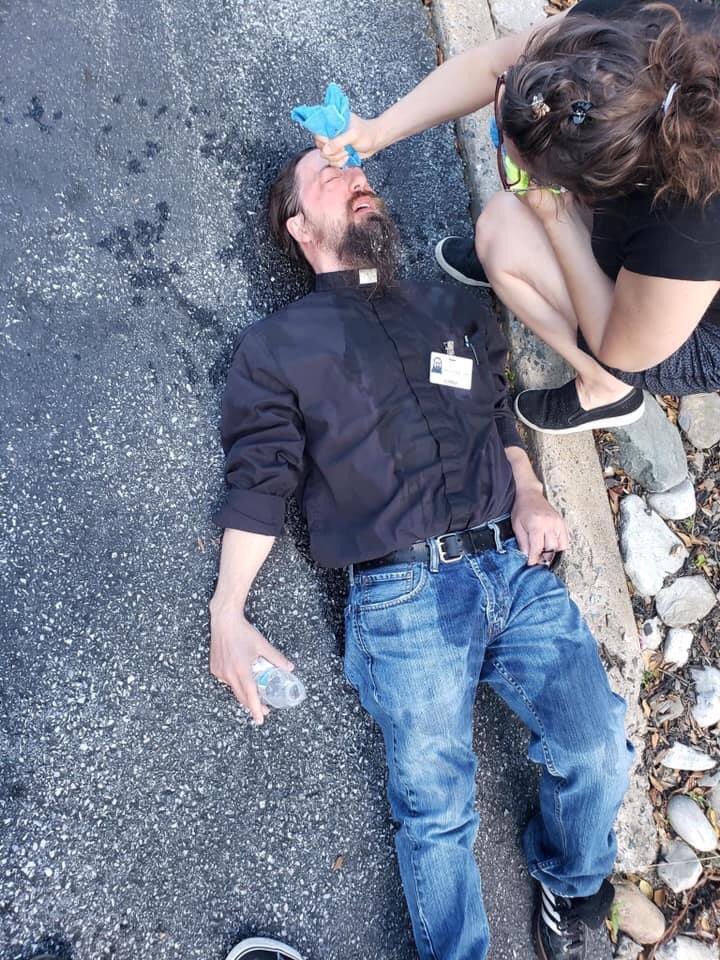 mrosehines's tweet photo. Pastor who was de-escalating pepper sprayed in Lancaster, PA yesterday https://t.co/1nGzk3zYcM