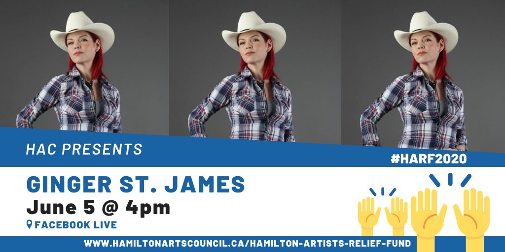 HamArtsCouncil's tweet photo. 🚨EVENT UPDATE🚨
You can see GINGER ST.JAMES performing LIVE
supporting the Hamilton Artists Relief Fund
ℹ️Friday, June 5 @ 4PM
🌐https://t.co/x4j6nth6HY
#HARF2020 #HamOnt #UPDATES #hamOntmusic https://t.co/kTKHz9EJwQ