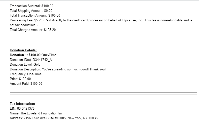 rajhan's tweet photo. @jennifer Hi @jennifer and @stewart : Here is my receipt for my donation for the loveland foundation. Hopefully you can match it and I am not too late. Thank you for doing this! I did send an email too to the email. https://t.co/rCpYBu8qIm