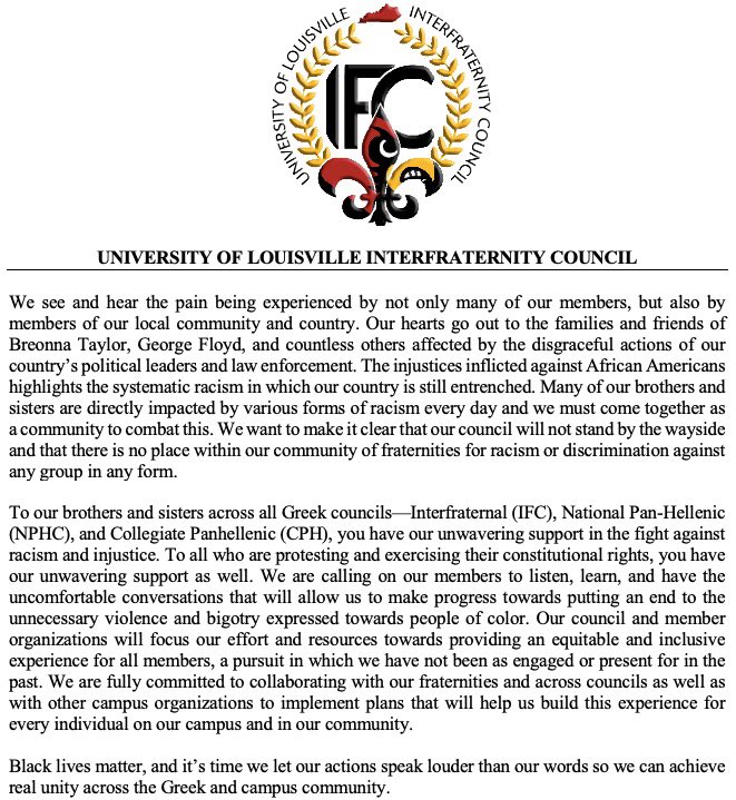 UofL IFC tweet media