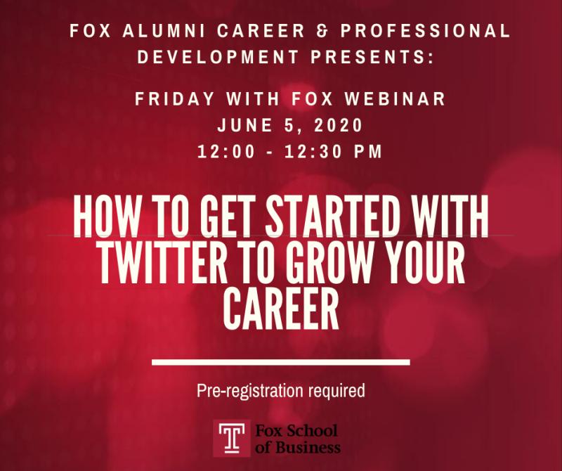 LynnCareerCoach's tweet photo. Fox Alumni: Want to learn more about how to use Twitter for your career? Twitter-phile Lynn Carroll (hey, that's me! π) will be guest presenting! Join us on Friday June 5th at noon. #FoxCSPD #TempleMade
Pre-register here: https://t.co/4SuZMldFmc https://t.co/e5C6MYYBDM