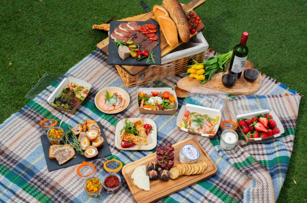 NEW picnic boxes available. We've put the best of our Great British picnic favourites together. Think giant sausage rolls, handmade pork pies, juicy English strawberries, artisan cheese and yummy meats - serves up to four grazers + delivering nationwide! 😋bit.ly/2Aqr47w