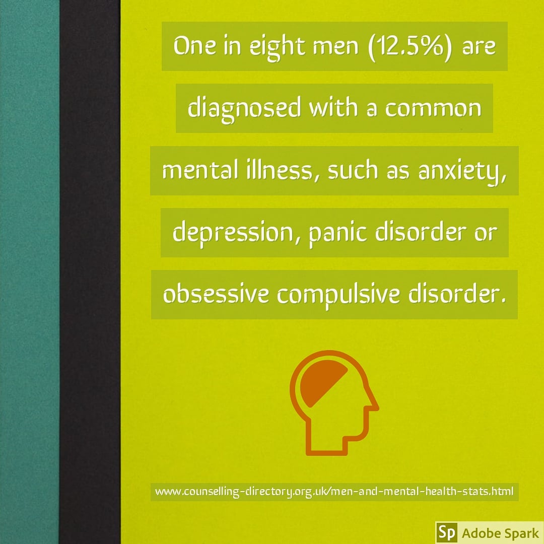 7fiveP's tweet image. With statistics like this, it's shocking that there is still such a stigma around #malementalhealth. It's time that we work to make a space where men can talk freely about their mental wellbeing. #BreakTheStigma 
#selfcare
#MensHealth
#anxiety
#depression
#panicdisorder
#ocd