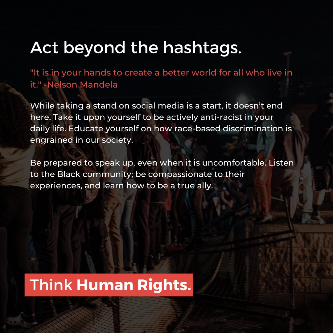 As most of you know already, there is a lot going on right now. We just wanted to remind you the importance of staying informed and present during these times. 

“We understand that we will never understand. However, we will stand.” 

Think Big. Think Equal. Think Human Rights.
