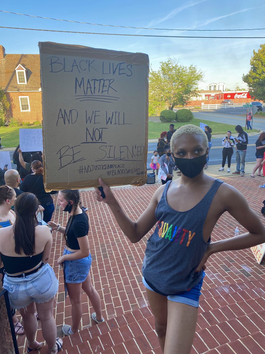 Had to go represent for all the black voices that are silenced all to often within the black community. Black women. Black lgbt community. Black feminist etc. I felt good going to exercise my right to protest! (Zoom in on that scripture) #blm #NoJusticeNoPeace #Everyvoicecounts