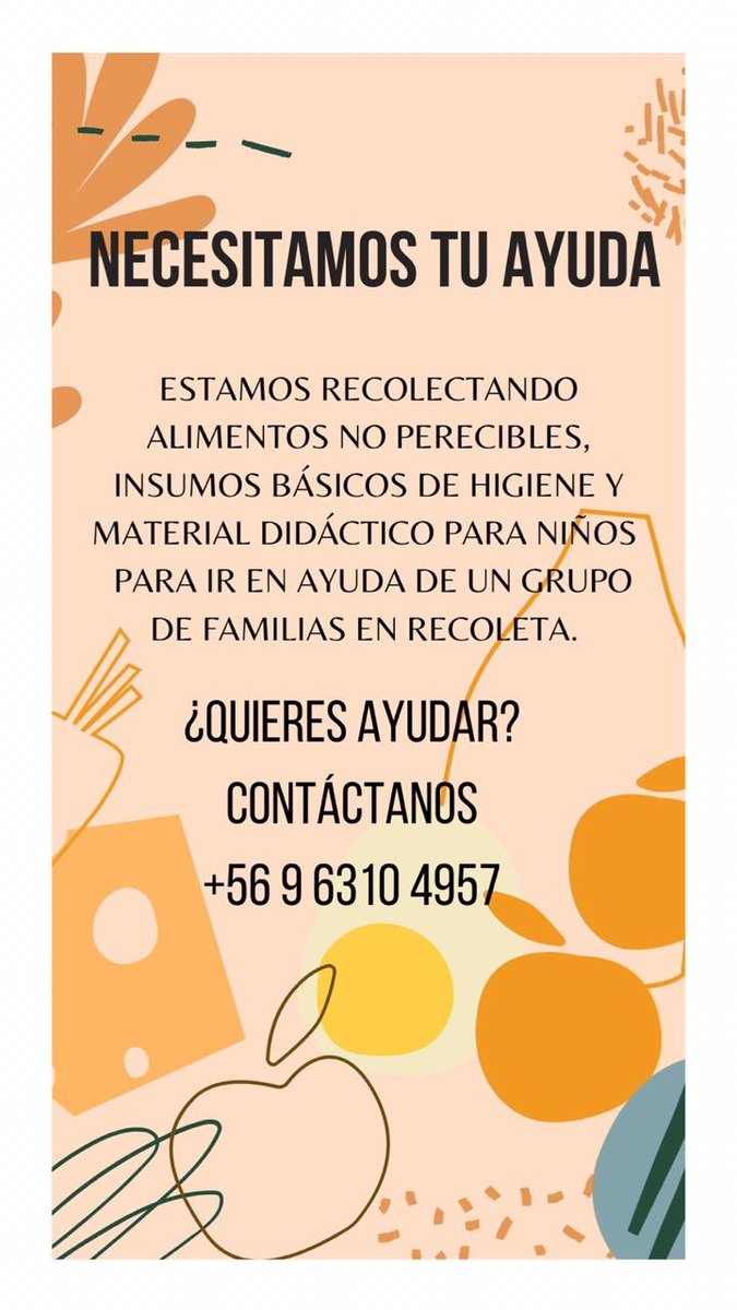 FelipeParadaM's tweet photo. Con @taivaleria y un grupo de amigues lanzamos una campaña solidaria para ir ayuda de familias de #Recoleta, q al igual q en muchos territorios no lo están pasando bien con la crisis sanitaria. Toda ayuda es bienvenida pueden contarnos por dm y dar RT para llegar a más gente 🇨🇱 https://t.co/oEuzOpgzIO