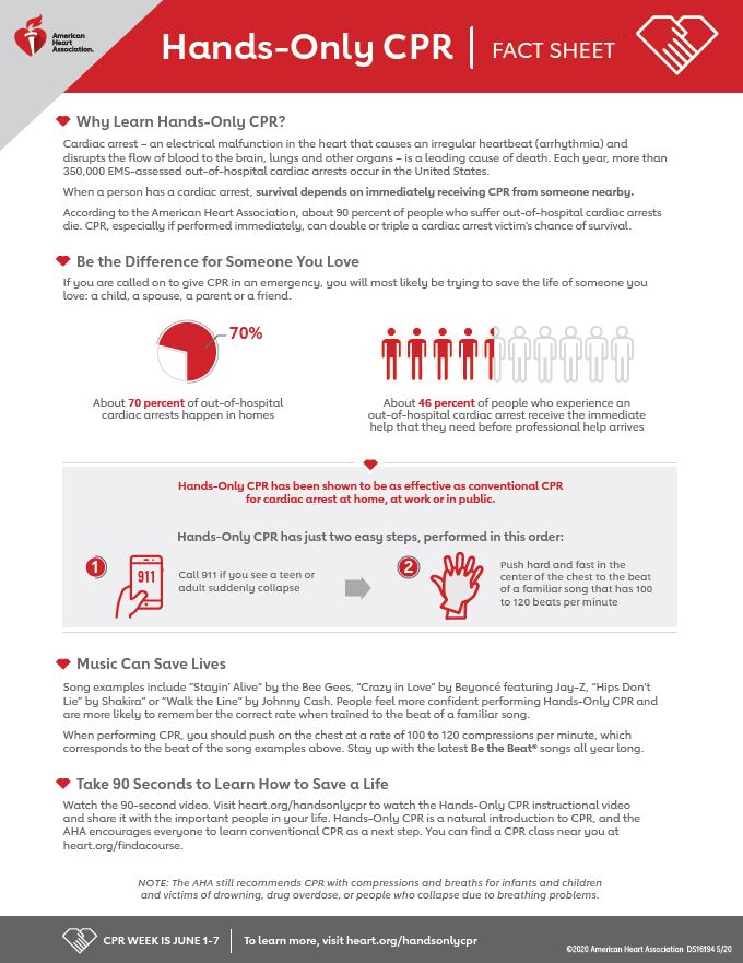 Community_STEPS's tweet image. Today kicks off CPR Awareness Week. Learn Hands-Only CPR in 2 steps. You could save a life. 💓