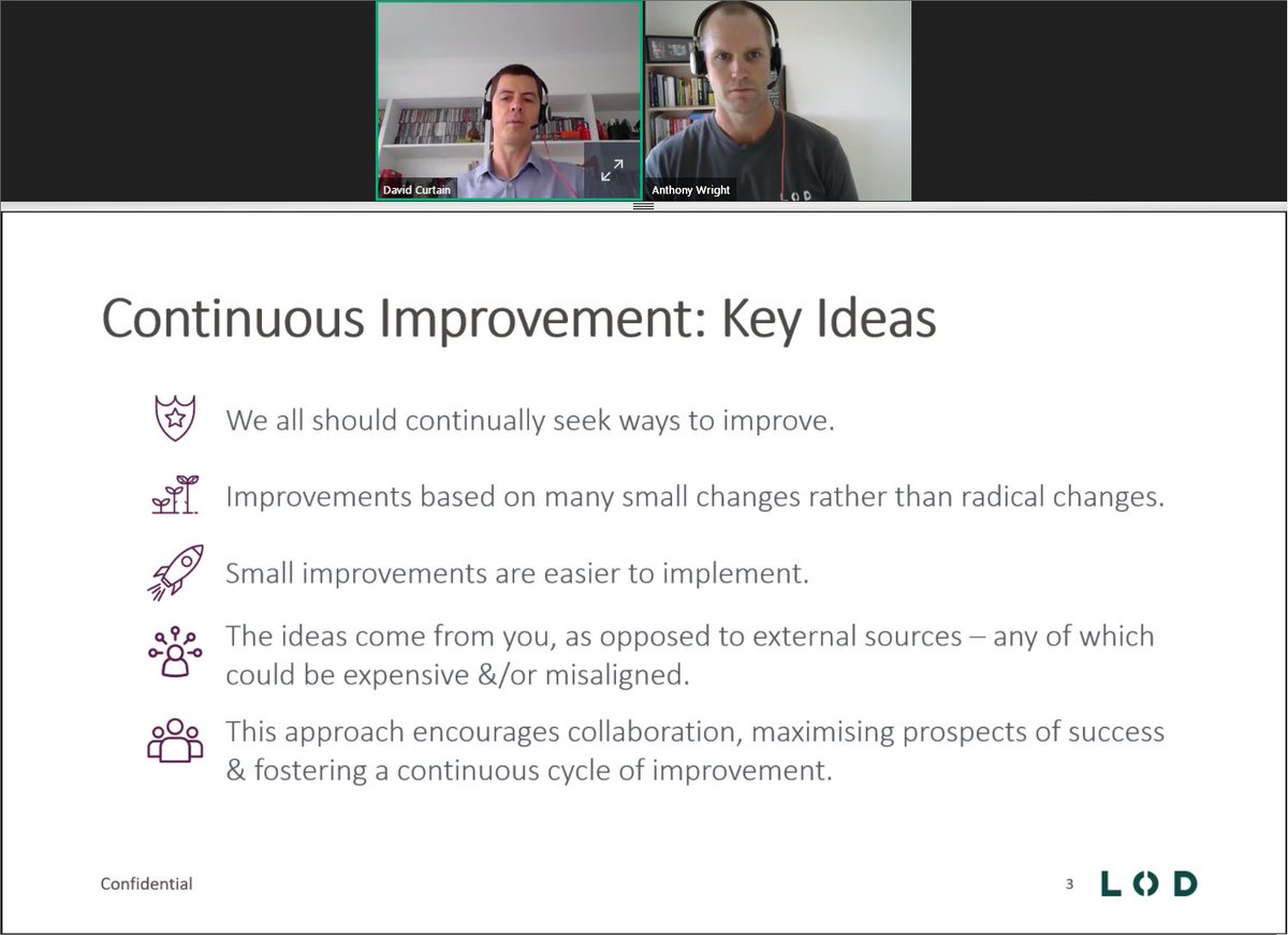 Continuous improvement isn’t a one trick pony. It takes time to implement, and taking small steps will be important to seeing the change occur” - David Curtin from
<a href="/LOD_Law/">LOD</a>, in our first of 5 Legal Ops &amp; Tech Masterclasses. We have four more you can join!  ow.ly/y3br50zVbN3
