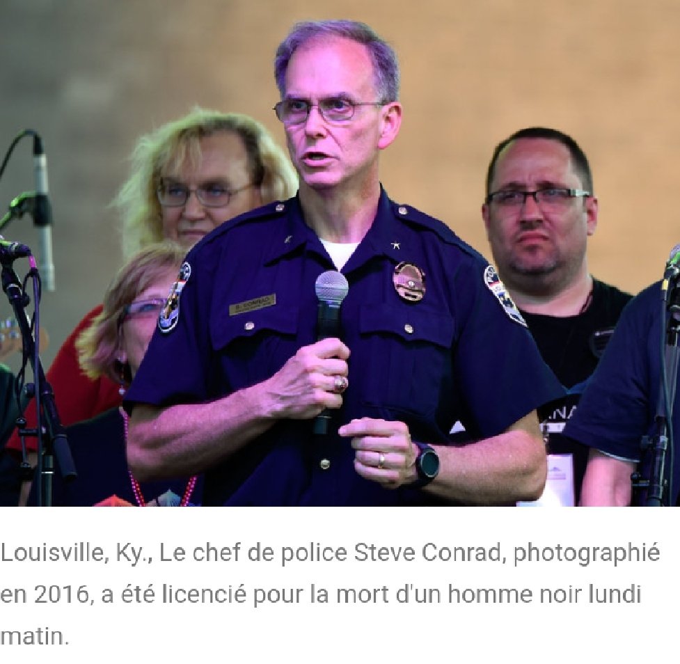 BuzzAmerique's tweet photo. 🚨 Steve Conrad, chef de la #police de #Louisville a été renvoyé ⛔
➡️ David McAtee, propriétaire Noir d'un restaurant, a été tué par balle par la police
➡️ Les #bodycam des policiers étaient désactivées
#BlackLivesMatter
#ViolencesPolicieres
#SteveConrad #DavidMcAtee https://t.co/FlzYXhjUvL