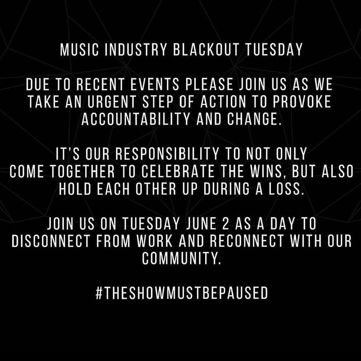 iamlorengray's tweet image. tomorrow #TheShowMustBePaused #BlackLivesMatter