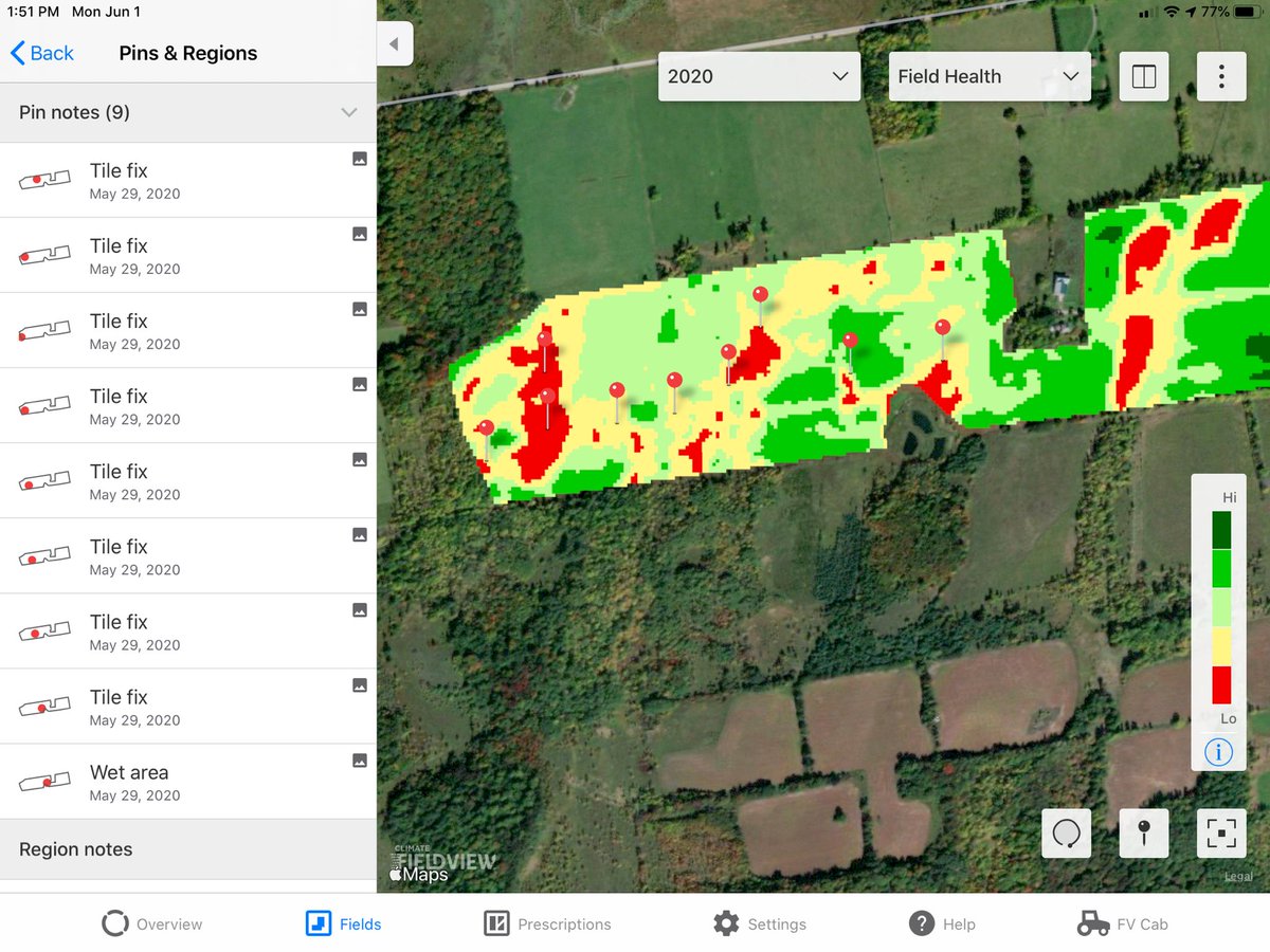 AggieAndrew's tweet photo. #scouting winter wheat #connectingthedots with @FieldViewCanada on this variable farm in Grey County. Still some drainage work to take care of here to improve this farm #tilefix https://t.co/a0akf5Xnvw
