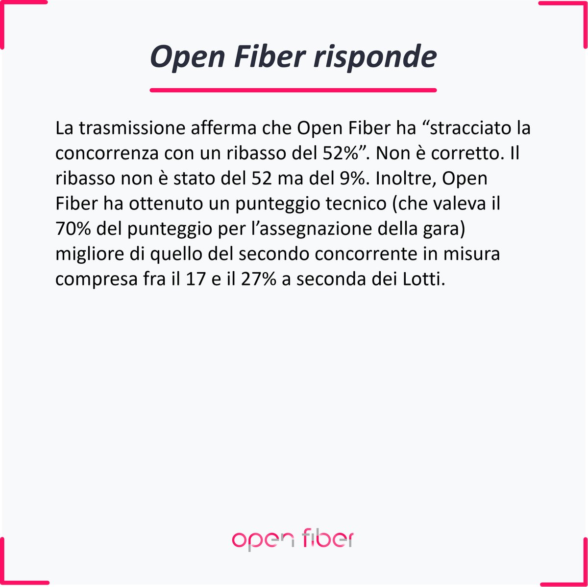 OpenFiberIT's tweet photo. #OpenFiber risponde in diretta a @reportrai3 https://t.co/QvkN6ryEs0