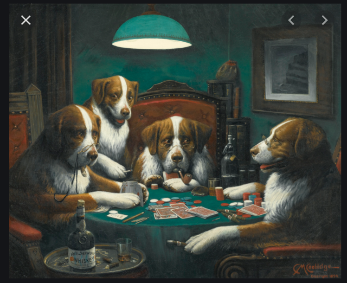 Get ready for another special Ss collaboration! This wk my designer was in Gr. 1 and wanted "two puppies playing #yugioh " I just couldn't pass up the chance to re-create Coolidge's poker-playing dogs (school-friendly of course😋). 
#teachertwitter #Online #ArtistOnTwitter #art