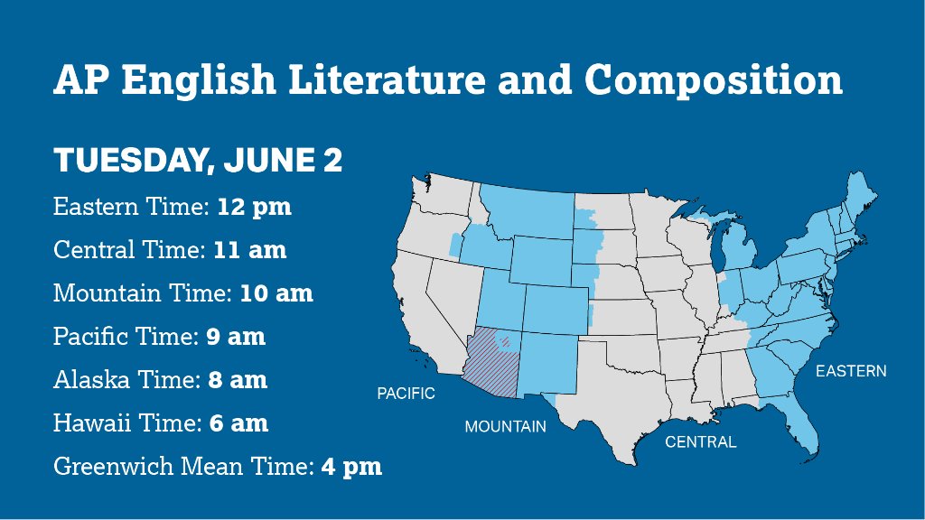 X 上的AP for Students：「AP English Lit students will take their makeup exam  tomorrow. ▶️ Exam details:  ▶️ Get ready:   The exam will begin at 12 pm Eastern Time. This