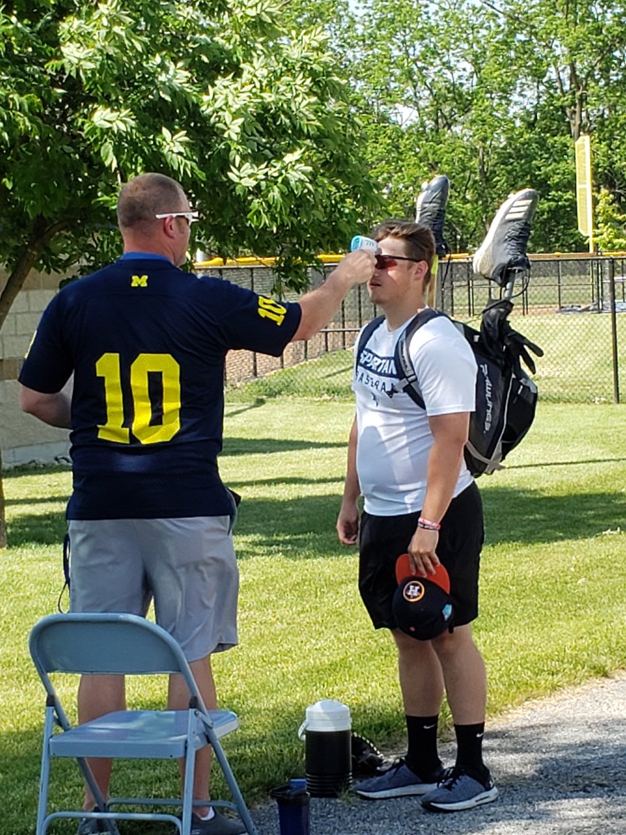 PVSpartanPride's tweet photo. A BIG thank you to PV Certified Athletic Trainer Jason Viel for taking temperatures of all coaches and players as they enter Spartan BB/SB Complex! Here we GO!#SpartanNation https://t.co/KCHx00qRBu