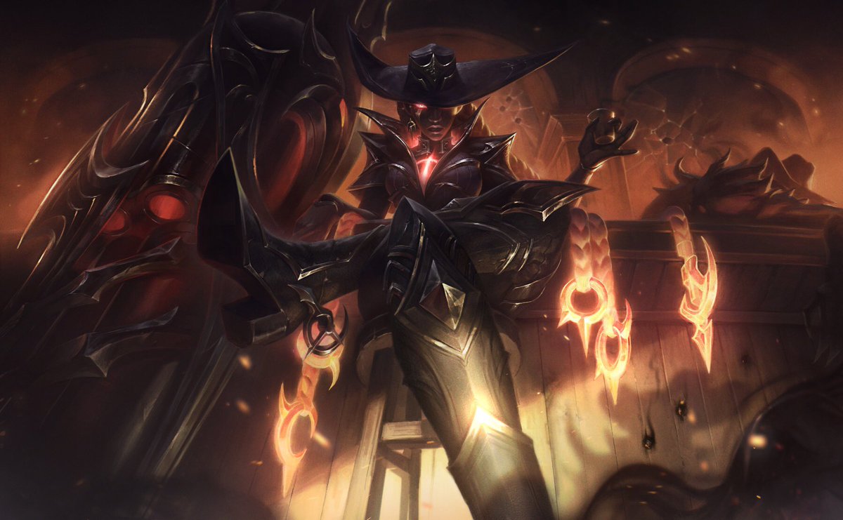 kellyaleshire's tweet photo. High Noon Senna that I created for @LeagueOfLegends 
Big thanks to the illustration team at @riotgames for their support through the process.

#leagueoflegends #highnoonsenna #sennamains #illustrator #illustration #senna #splashart #LoLart #RiotGames https://t.co/iU38aq5LBr