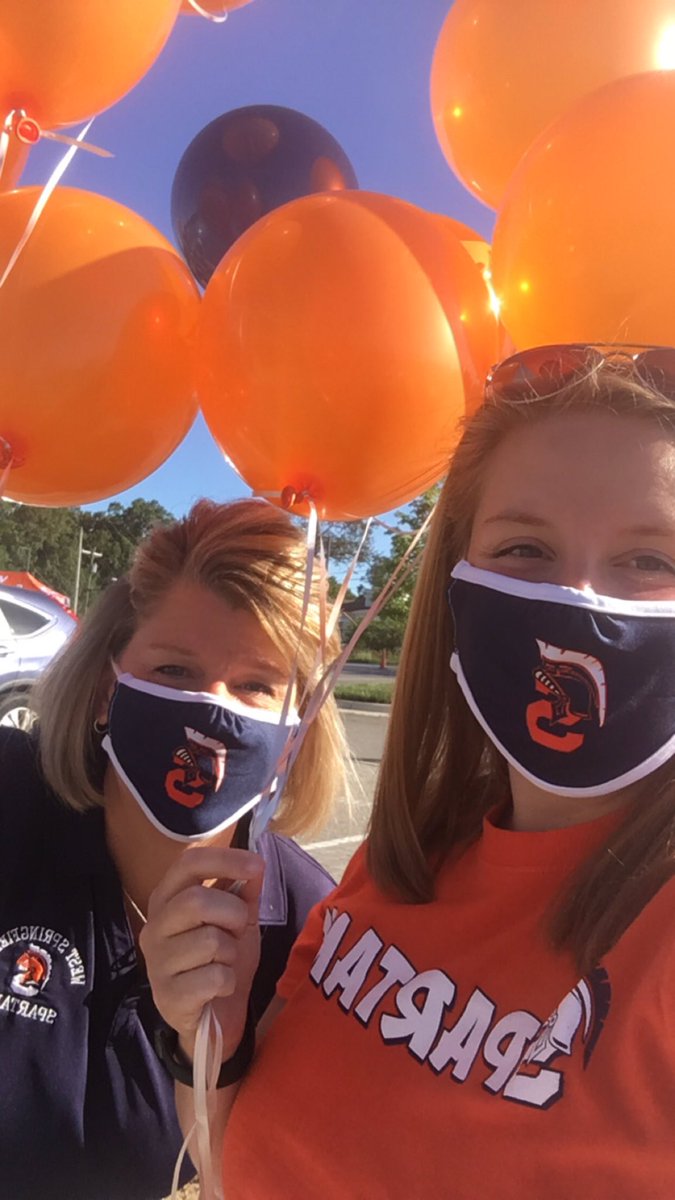 Graduation Day for our SPARTAN SENIORS!! Congratulations!!!  We enjoyed seeing all of your smiling faces as you drove through campus today.  Best wishes in the future!!💙🧡🎓