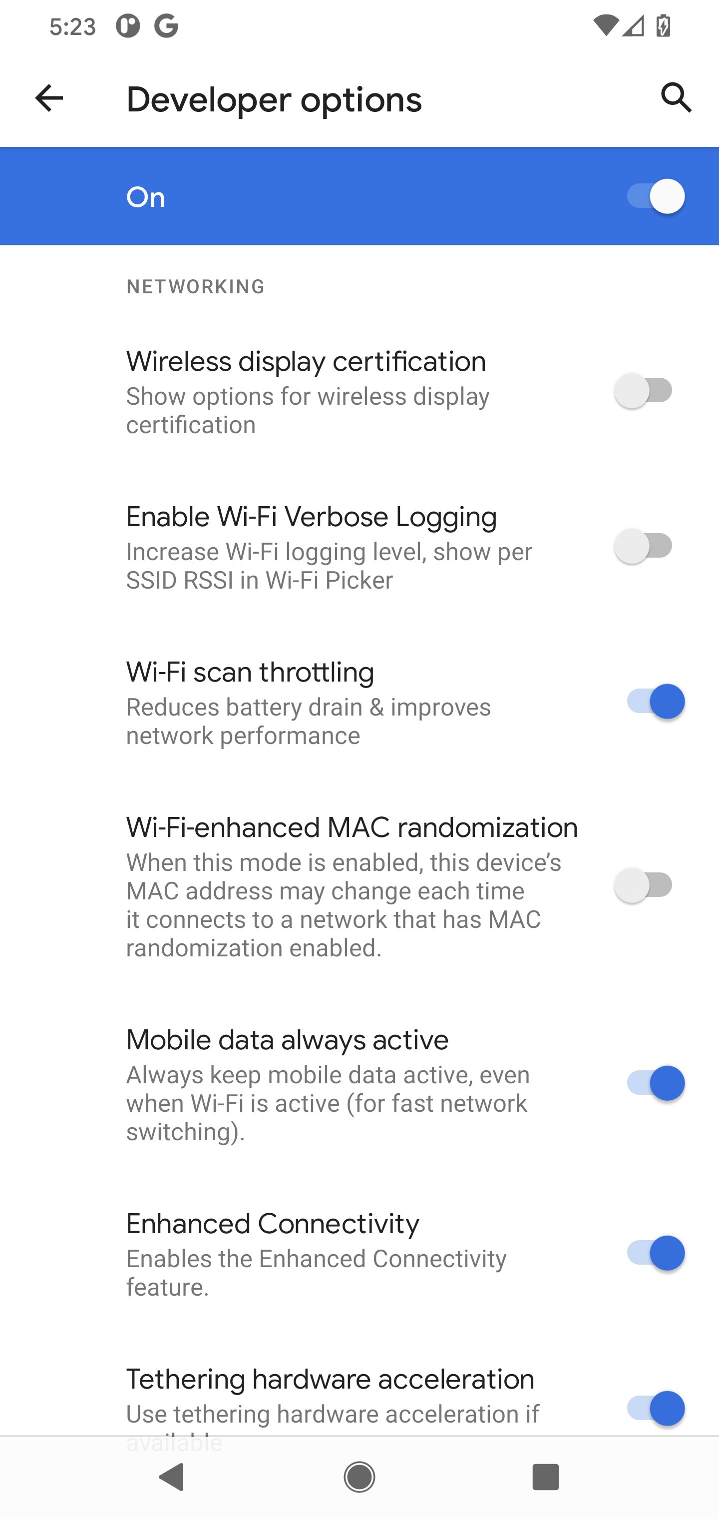 \ Mishaal Rahman على تويتر: "New developer option: "Wi-Fi-enhanced MAC randomization" https://t.co/bDvpnlXdHo"
