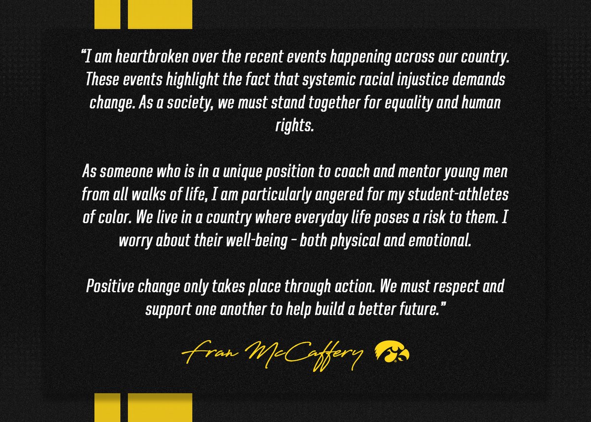 A statement from Fran McCaffery: